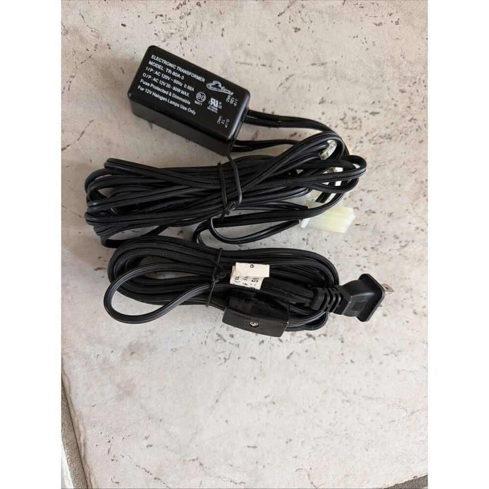 Electronic Transformer TR-80A-3 120V  to 12V AC 20-80W Max | Halogen Light Power